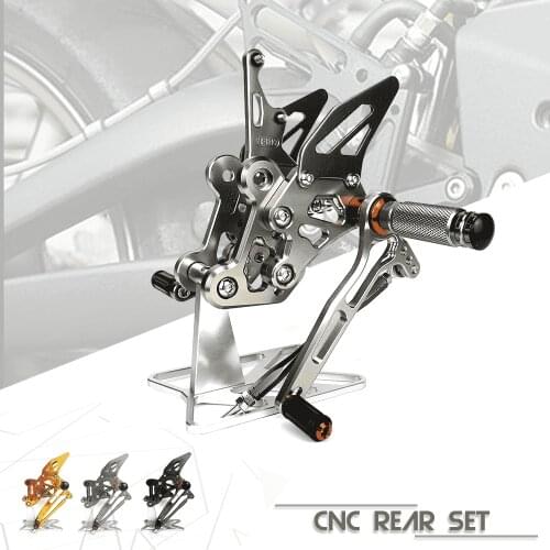 Motorcycle CNC Aluminum Footrest Rear Sets Adjustable Rearset Foot Pegs for Suzuki Naked GSR750 GSXS750 GSX-S750 2011-2017