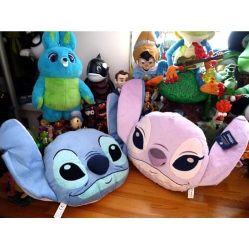 Disney Cartoon Stitch Plush Toy Doll Soft Double Sided Pillow Sofa Cushion 35*28cm