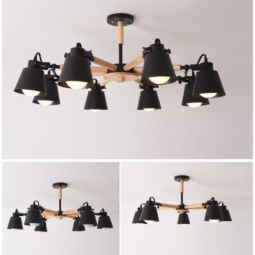 New Nordic moderna Modern Living Room LED chandeliers Suspension Lighting Fixtures Lamparas Wooden Luminaire lighting colgante