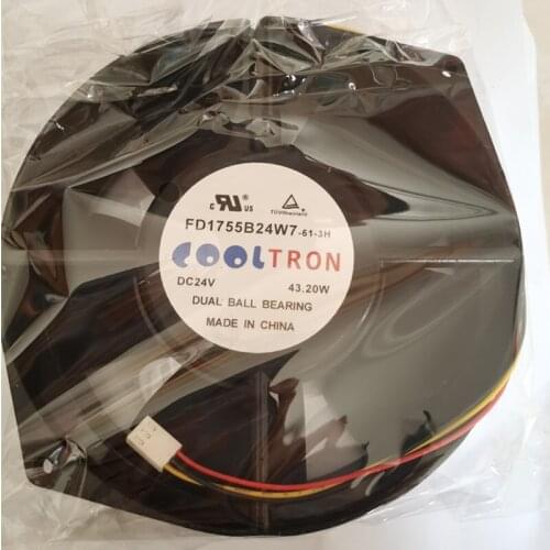 New orignal COOLTRONn FD1755B24W7-61-3H DC24V 7×27 7*27 43.2W cooling fan 3 months warranty 3 wire leading