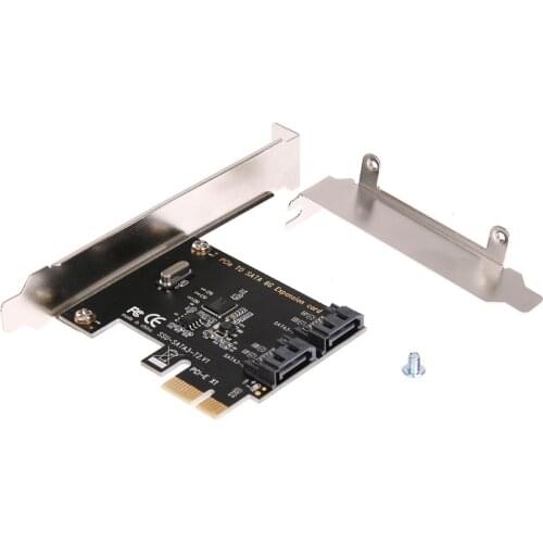 PCI Express 1x 4x 8x 16x Adapter Board PCIE to SATA 3.0 Internal 6Gbps Ports Disk Expansion Card 2 X SATA interface for Mining