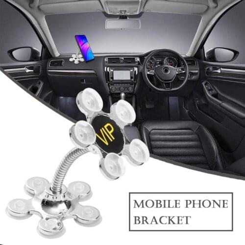 Five Claws Sucker Stand for Cell Phone 360 Rotatable Metal Flower Magic Suction Cup Mobile Phone Holder Car Bracket Mount