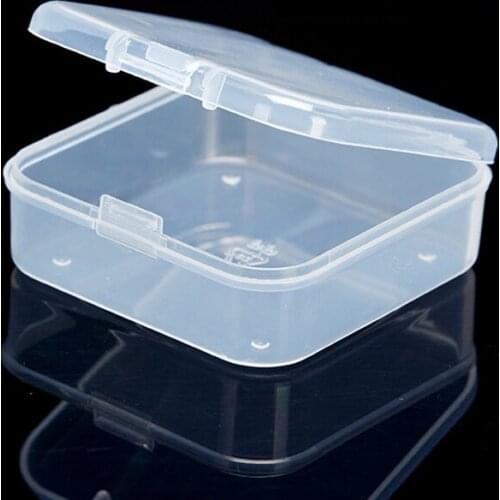 Transparent Small Item Square Storage Boxes Pill Jewelry Box Nail Art Tool Parts Storage Case Makeup Organizer Office Organizer