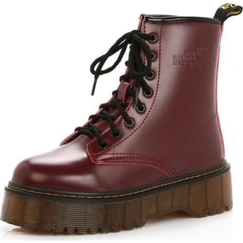 Dropshipping Platform Autumn and Winter Add Cotton Warm Motorcycle Boots Martin Boots Womens Punk Ankle Boots Size 35-40