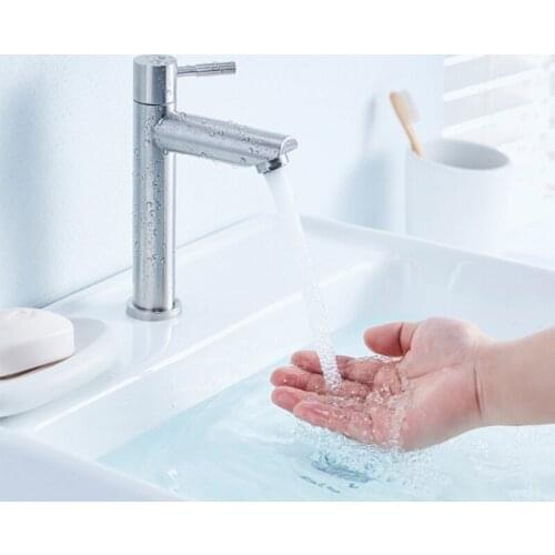 Xiaomi stainless steel lead-free basin faucet 304 stainless steel body hot and cold water control