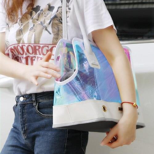 Transparent PVC Dog Cat HandBag Travel Light Portable Breathable Pet Dogs Bag For Small Pets Durable Fashion Cat Supplies