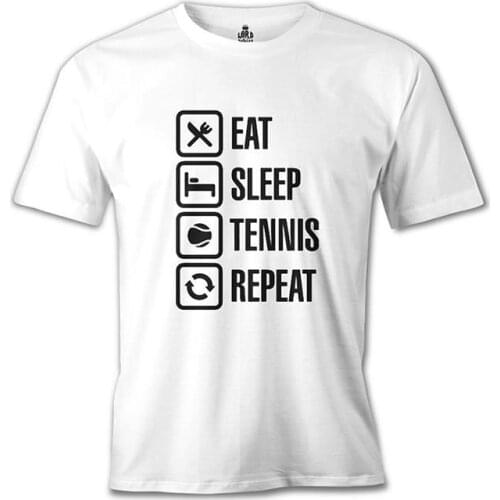 Tennis Racket White Men Women Unisex Tshirt High Quality Famous Turkish Fabric and Textile T-shirt Manufacture Printed T-shirt