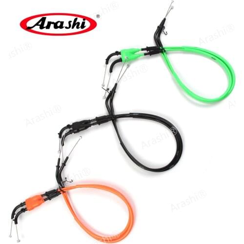 Arashi Motorcycle Brake Oil Accelerator Throttle Cables Lines Stainless Wires for KAWASAKI ZX-10R 2016 2017 ZX10R Ninja 1 Pair