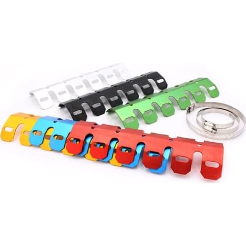 Universal 25CM Motorcycle Exhaust Muffler, Anti Hot Aluminum Heat Shield Cover Pipe Leg Protector Great for Yamaha 25.2 x 8.7cm