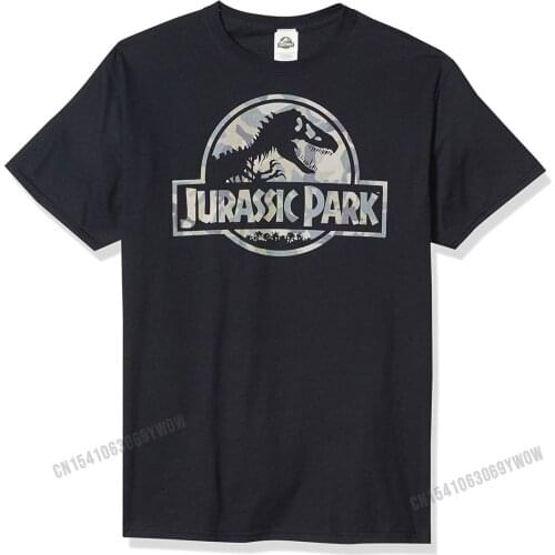 Jurassic Park Mens Logo T-Shirt Cotton Birthday Tees Family Men Top T-shirts Casual