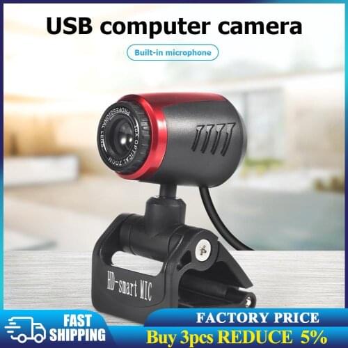 HD Webcam with Built-in Microphone USB Driver Free Computer Web Camera for Windows 10 8 7 XP Work Home Study
