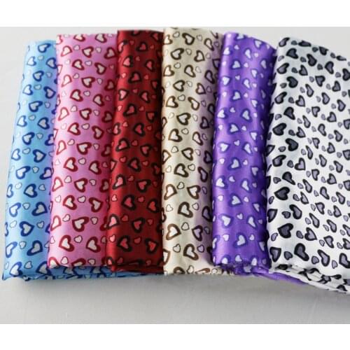 Love Hearts Cartoon Scarf Craft Dress Diy Cloth Soft Fabric Satin
