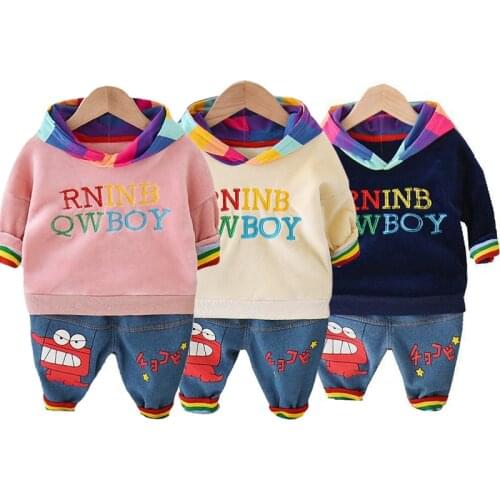 2 Pieces/set Autumn Baby Casual Clothes Childrens Sets Girl Long Sleeve Hoodies Kids Cute Clothes Boys Outfit Set Conjunto Bebe