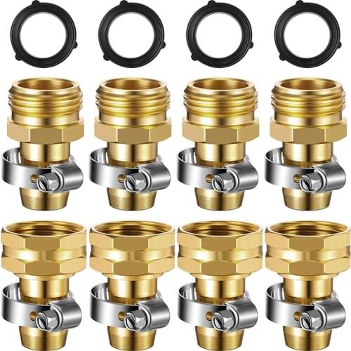 4 PCS 3/4 Inch Garden Hose Mender End Repair Kit Garden Hose Repair Connector Male and Female Garden Hose Fittings