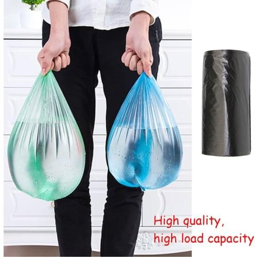 5 Roll 100pcs Large Trash Bags Home Portable Garbage Bags Kitchen Black Thickening Plastic Bags Factory Dispenser Trash Bag Roll