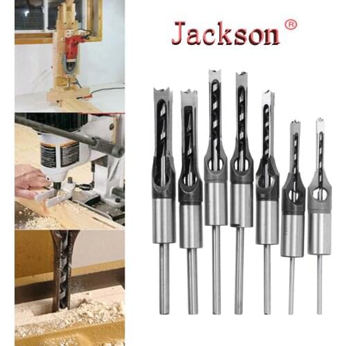 5Pcs HSS Twist Drill Bits Woodworking Drill Tools Kit Set Square Auger Mortising Chisel Drill Set Square Hole Extended Drill Bit