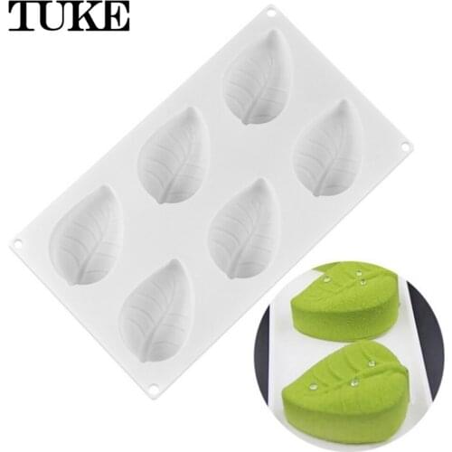 6 Cavity Leaves Shaped Silicone Molds For Mastic Confectionery Accessories Chocolate Cake Decorating Tools Baking