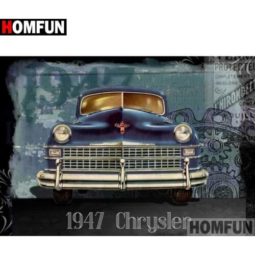 HOMFUN Full Square/Round Drill 5D DIY Diamond Painting "Antique car" Embroidery Cross Stitch 5D Home Decor A15719