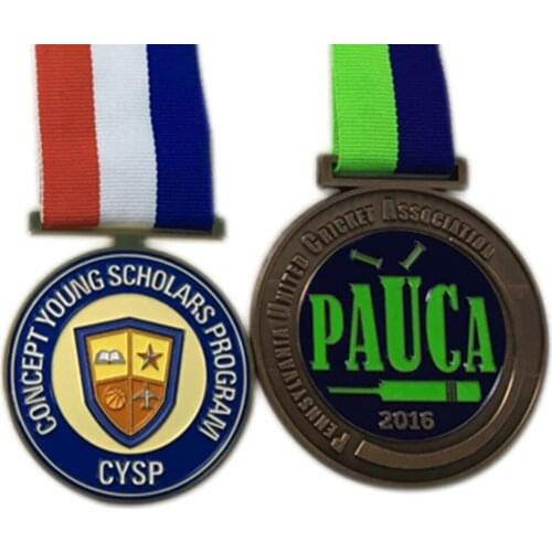 Antique Copper Plated Soft Enamel School Sports Meeting Medals