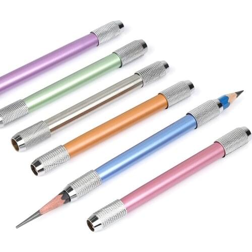 Metal Double Head Color Pencil Extender Adjustable Holder Sketch School Office Painting Art Supplies Writing Tool