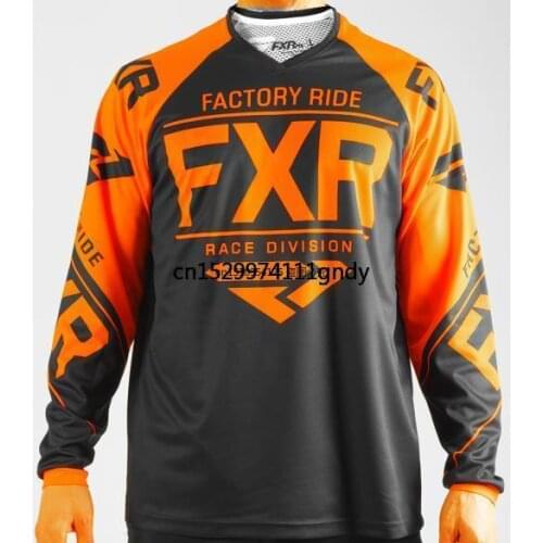 FXR 2021 MTB MotoCross Jersey MX BMX Off-Road Motorcycle Racing Long Sleeve T-shirt for Yamaha Racing Wear Black Jersey