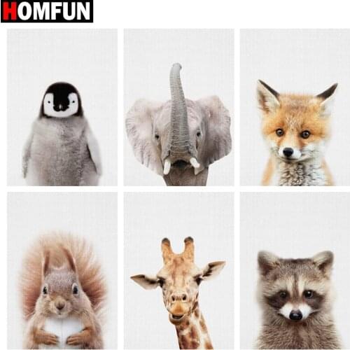 HOMFUN Full Square/Round Drill 5D DIY Diamond Painting "Animal penguin" 3D Diamond Embroidery Cross Stitch Home Decor Gift