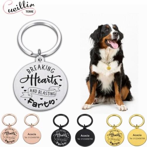 Pet ID Tags Personalized Dog Name Tags Small Large Cat Pet Collar Tag Pet Accessories Glitter German Shepherd keychain key ring