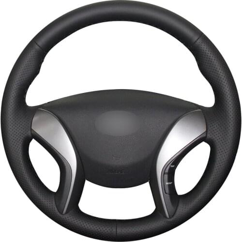 Black Synthetic Leather Car Steering Wheel Cover for Hyundai Elantra 2011-2016 Avante i30 2012-2016