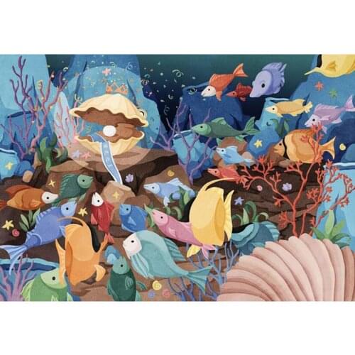 Illustrator The World under Sea Diamond Painting 5D DIY Cross Stitch Full Square Drill Embroidery Handmade Home Room Decor JX105