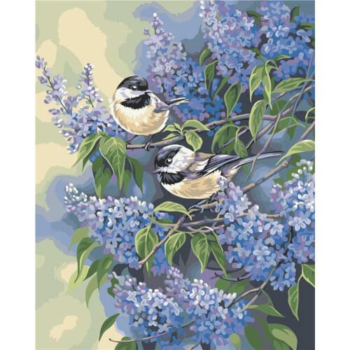 Birds on the treetop simple digital oil painting simple and beautiful living room bedroom kitchen wall painting 40*50cm