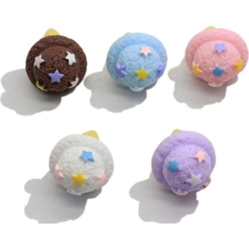 Kawaii 3D Stars Ice Cream Dessert Resin Flat backs Cabochon Mini food Art Supply Doll house toy Decoration