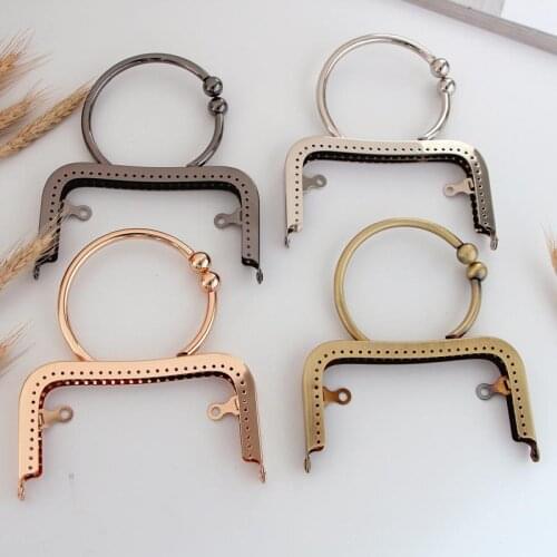 KISSDIY 10pcs 12.5CM Antique Bronze Light Golden Big Ring handle Metal Purse Frame Kiss Clasp for Handbag Accessories wholesale
