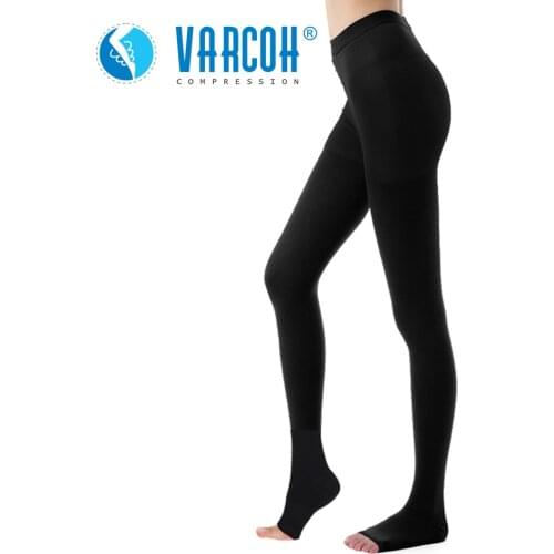Extra Firm Opaque Tights Waist High Socks Compression Pantyhose 30-40 mmHg - Medical Graduated Support Varicose Veins,DVT,Travel