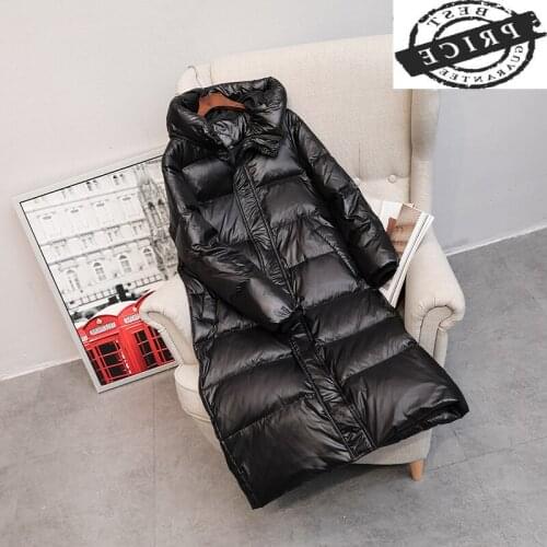 Jacket Winter Female Women Clothes 2021 Korean Long Womens Down Jacket Warm Duck Down Coat+hooded Outerwear Hiver LW203