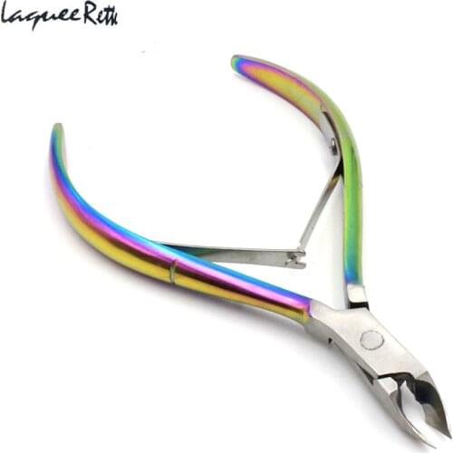 Gradient rainbow colors Nail Cuticle Nipper Dead Skin Remover Clipper Scissor Plier Manicure Nail Art Tool