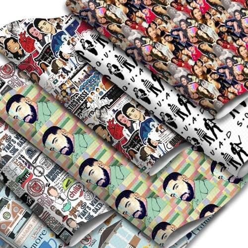 Movie Film Characters Printed Synthetic Leather Fabric Faux Leather Sheets 20x33cm for DIY Earrings Hair Bows Handbags Pouches