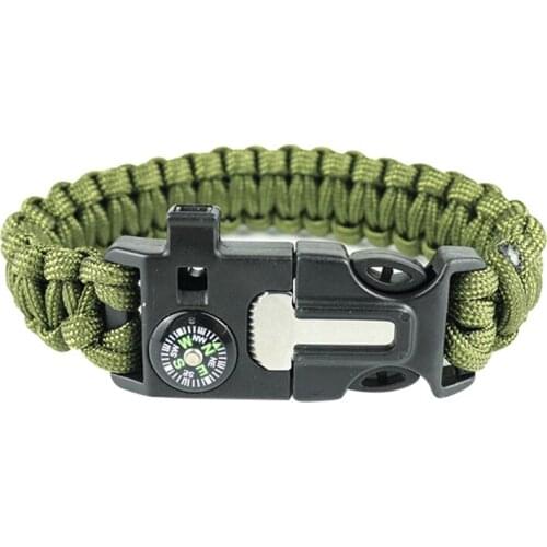 Multifunctional Emergency Paracord Survival Parachute Outdoor Tools Men Women Scraper Whistle Buckle Bracelet