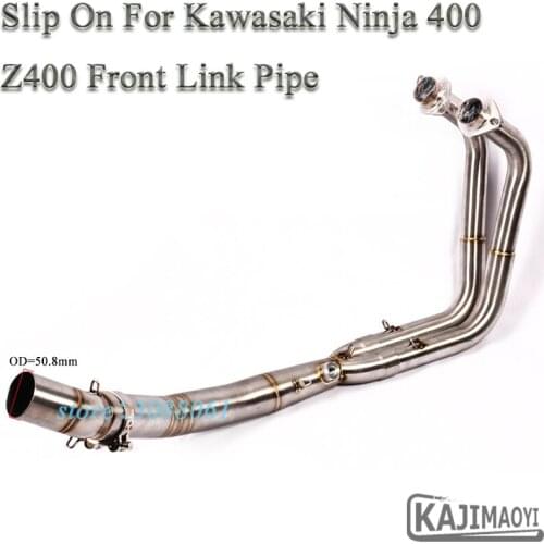 Ninja400 Motorcycle Exhaust Escape Slip-on For Kawasaki Ninja 400 Z400 Modified Front Connection Link Pipe Without 51MM Muffler
