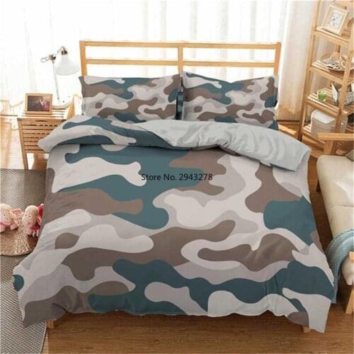 3D Printing New Camouflage Bedding Set Luxury Home Textiles Boy Teen Kids Duvet Cover Pillowcase Abstract Bedclothes Bed Linen