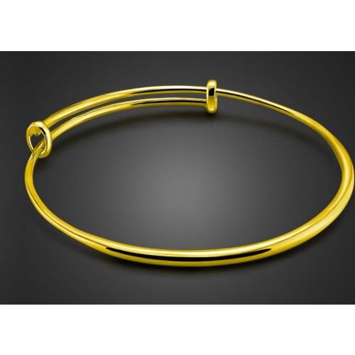 New Minimalism Bracelet Adjustable 100% 925 Sterling Silver Bracelet For Woman & Girl Gold-plated Bangle Fine Jewelry Gift