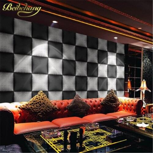 Beibehang Mosaic KTV wallpaper papel de parede 3D wallpaper roll waterproof plaid bathroom gold wall paper papel de parede 3d