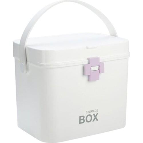 Large Capacity Medicine Organizer First Aid Kit Box Holder with Drawer Plastic Storage Box Storage Box Chest for Home or Car