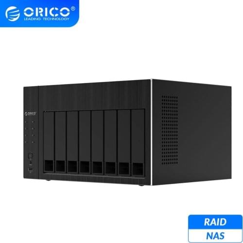 ORICO OS Series 2.5 3.5'' 8 Bay NAS HDD Docking Station Network Attached Storage with RAID Gen7 USB 3.0 RJ45 SSD Case 96TB