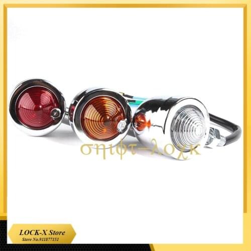 Motorcycle Turn Signal Jialing 70 CG125 Retro Modified For citycoco Turn Light Metal Plating