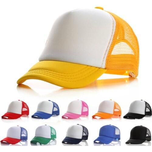 Adjustable Sun Hats Child Solid Casual Hats Classic Trucker Summer Kids Baseball Mesh boy girl beach Cap for Children streetwear