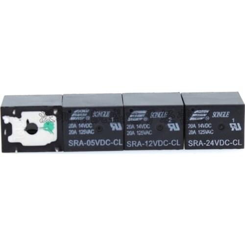100PCS/lot Power relays SRA-05VDC-CL SRA-12VDC-CL SRA-24VDC-CL 5V 12V 24V 20A 5PIN T74