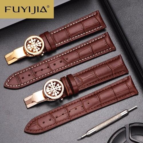 Luxury Crocodile Pattern Head Layer Cowhide Strap 19MM 20MM 21MM 22MM Folding Buckle Watch Band Waterproof Genuine Leather Bands