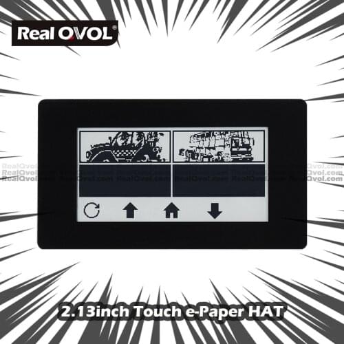 RealQvol 2.13inch Touch E-Paper E-Ink Display HAT For Raspberry Pi, 250x122 Pixels, Black / White, SPI Interface