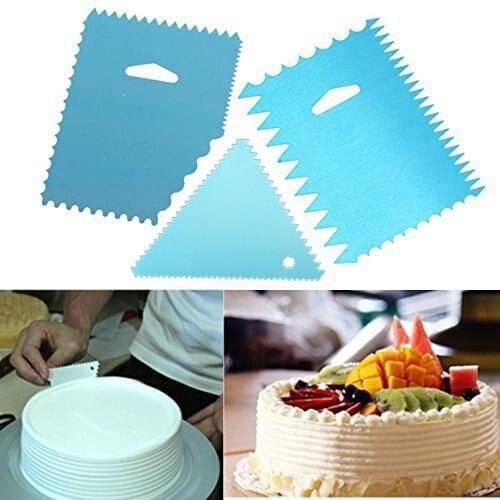 3pcs/set Aluminium alloy Cake Side Scraper Pizza Sugarcraft Fondant Decorating Tools Baking Pastry Spatulas