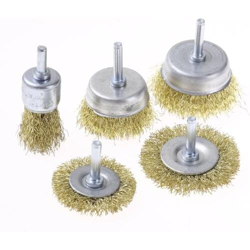 Steel Wire Wheel Brushes Kit Power Tools Metal Rust Removal Brush Set Electric Drill Accessories Rotary Tools Polishing Brushes